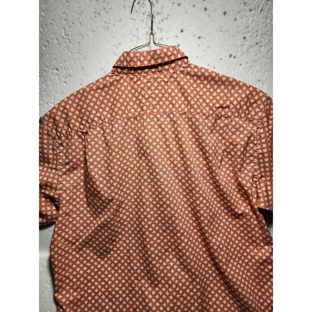 Tommy Hilfiger Jeans Shirt Mens Large Short Sleeve Peach Button Up Collared - Picture 13 of 16